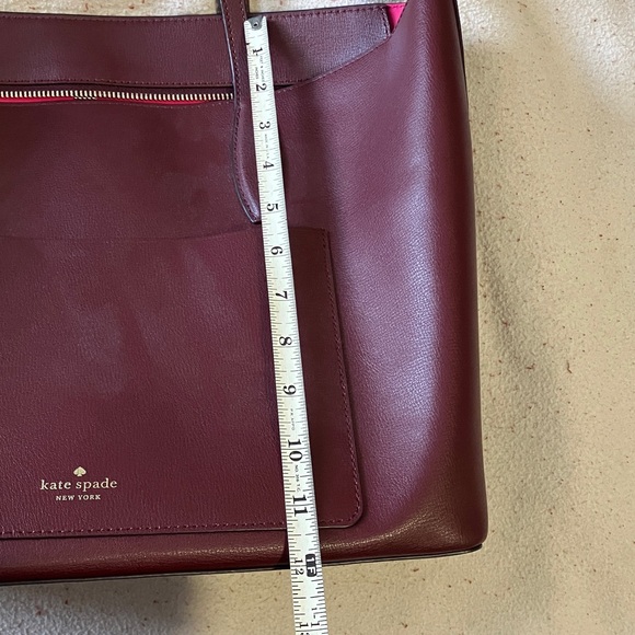 Large Kate Spade Deep Burgundy Tote with Pink Accents. New! - Picture 8 of 11